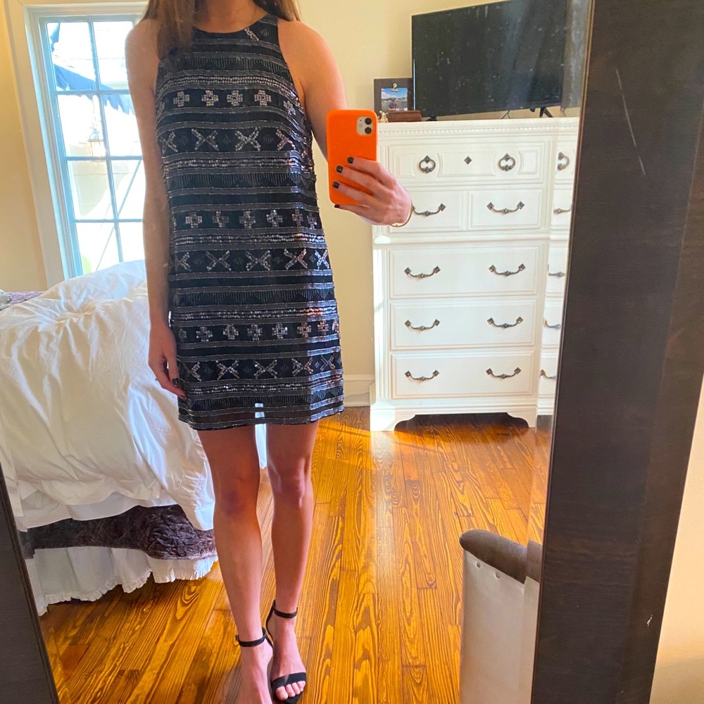 Nicole Miller Black Sequin Dress - Sz 4